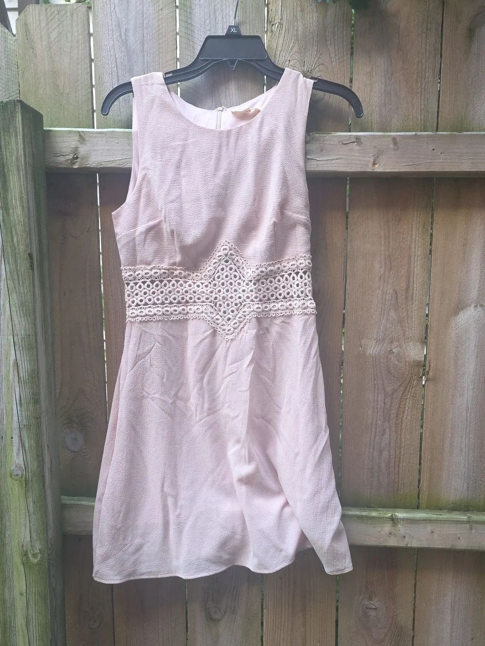 Sleeveless Blush Crochet Waist Dress